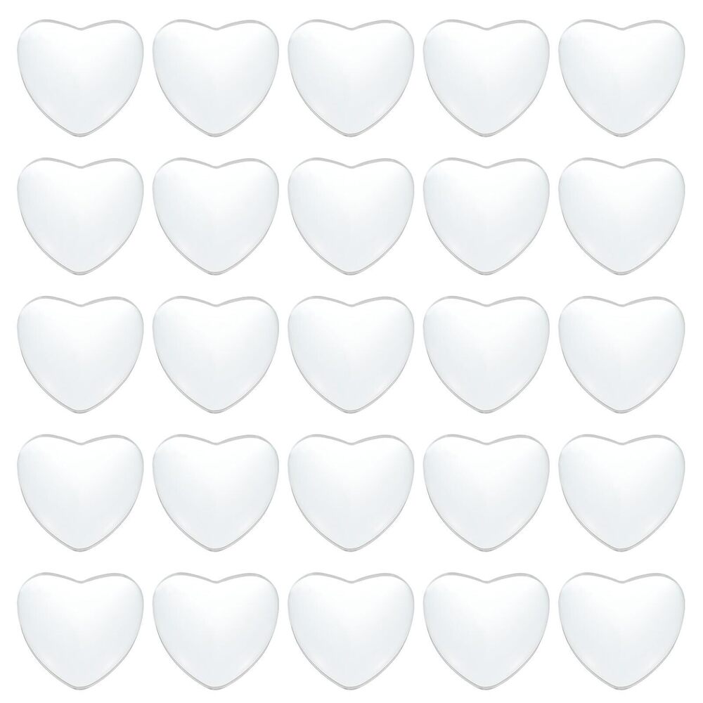 1943 Transparent Glass Cabochons, 60Pcs 20x20mm Heart Shaped Glass Dome